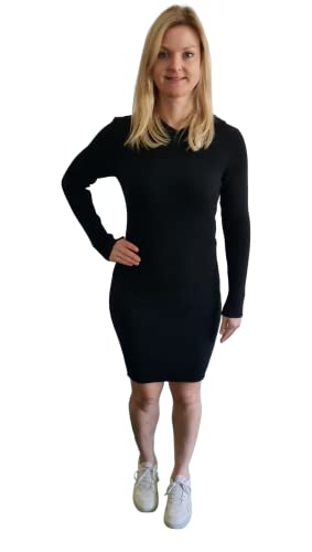 ONLY Damen Onllorelai L/S Hood KNT Dress, Schwarz, M EU von ONLY