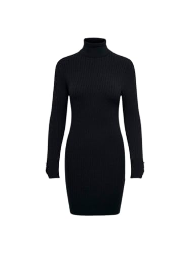 ONLY Damen Onllorelai Ls Rollneck Mini Dress Cs KNT, Schwarz, L von ONLY