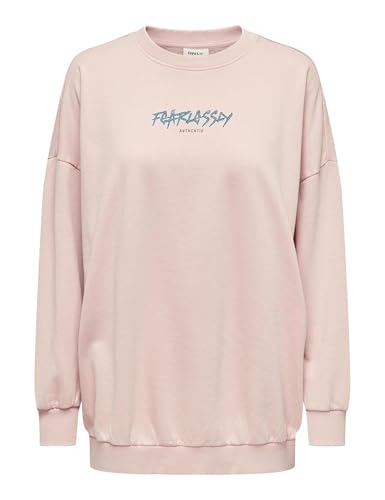 ONLY Damen Onllucinda L/S Autentic O-Neck SWT Sweatshirt, Silver Pink/Print:Fearless Ranch, 42 von ONLY