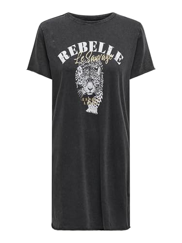 ONLY Damen Onllucy Life Dress S/S JRS Noos T-Shirt-Kleid, Black, XS von ONLY