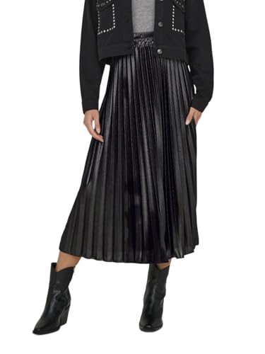 ONLY Damen Onllyon Pleated Shine Skirt JRS Rock, Black, L von ONLY
