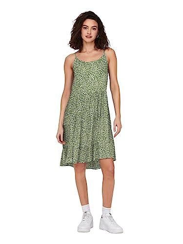 ONLY Damen Onlmaj Life S/L AOP Short Dress WVN Noos, Artichoke Green/AOP:Cloud Dancer Ditsy, XXS von ONLY