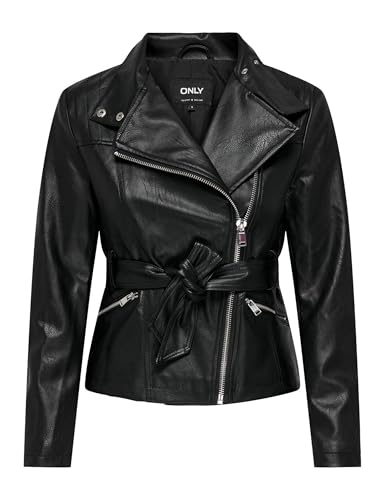 ONLY Damen Onlmanilla Faux Leather Biker OTW Bikerjacke, Schwarz, XL ONLY Damen Onlmanilla Faux Leather Biker OTW Bikerjacke, Schwarz, XL von ONLY
