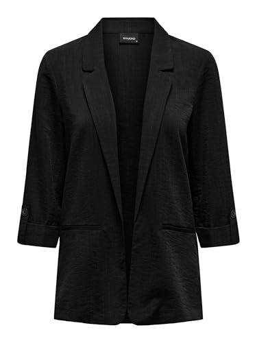 ONLY Damen Onlmarsa 3/4 WVN Noos Locker Geschnittener Blazer Mit Fronttaschen Für Trendige Jugendliche, Black, XS ONLY Damen Onlmarsa 3/4 WVN Noos Locker Geschnittener Blazer Mit Fronttaschen Für Trendige Jugendliche, Black, XS von ONLY