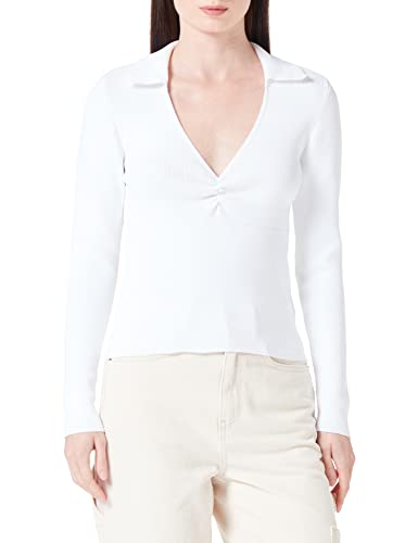 ONLY Damen Onlmelek Ls V-neck Collar Cc Knt, Cloud Dancer, L von ONLY