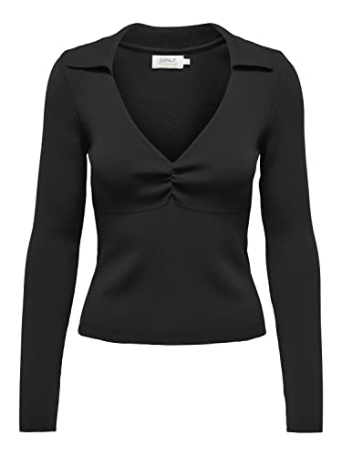 ONLY Damen Onlmelek V-Neck Collar Cc KNT Strickpullover, Schwarz, S EU von ONLY