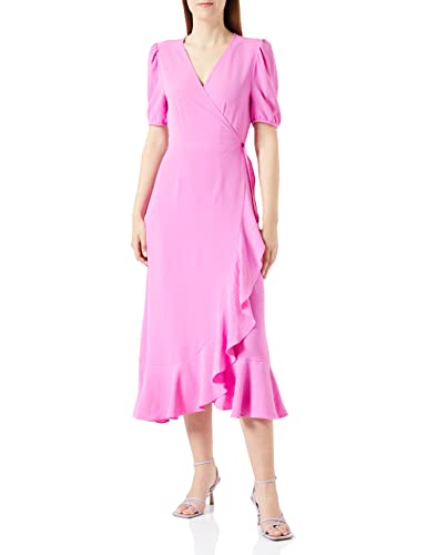 ONLY Damen Onlmette Ss Wrap Midi Dress Wvn, Super Pink, XS von ONLY