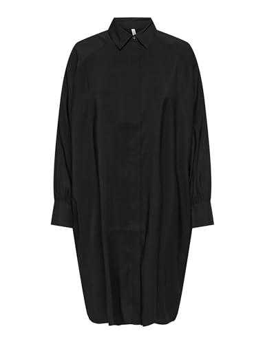 ONLY Damen Onlmila Life L/S Oversize Shirtdress Ptm Kleid, Black, X-Large von ONLY