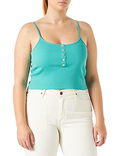 ONLY Damen Onlnessa S/L Short Button JRS Top, Marine Green, L von ONLY