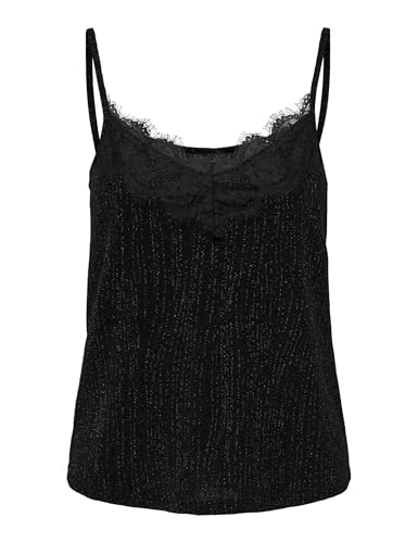 ONLY Damen Onlnew Carol S/L Glitter Mix BOXJRS Top, Black/Detail:Zigga Black, Medium von ONLY