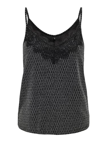 ONLY Damen Onlnew Carol S/L Glitter Mix Top Box Jrs, Black/Detail:harlekin Silver, L von ONLY