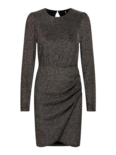 ONLY Damen Onlnew Rich L/S Glitter Dress Jrs, Silver/Detail:gold Glitter, L von ONLY