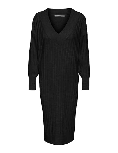 ONLY Damen Onlnew Tessa L/S MIDI V Dress KNT NOOS 15236372,Schwarz,3XL von ONLY