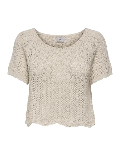 ONLY Damen Onlnola Life S/S Pullover KNT Nca, Cloud Dancer, XS ONLY Damen Onlnola Life S/S Pullover KNT Nca, Cloud Dancer, XS von ONLY