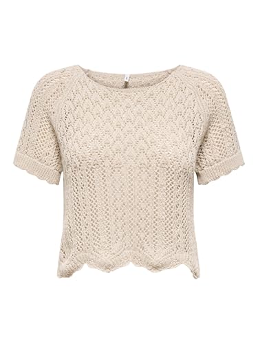 ONLY Damen Onlnola Life S/S Pullover KNT Nca, Feather Gray, XS von ONLY