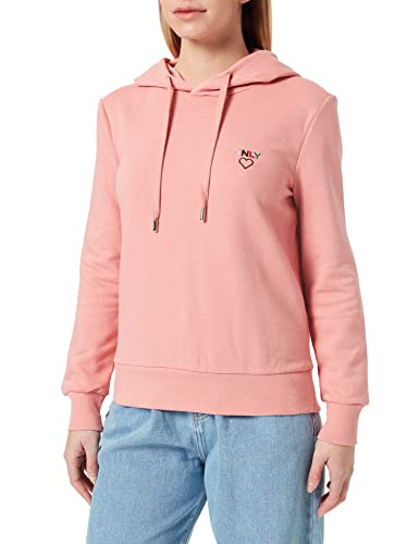 ONLY Damen Onlnoomi L/S Logo Noos Hooded Sweatshirt, Rosette, XS EU von ONLY