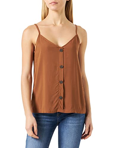 ONLY Damen Onlnova Life Button Singlet Solid Ptm Tops, Toffee, 38 EU von ONLY