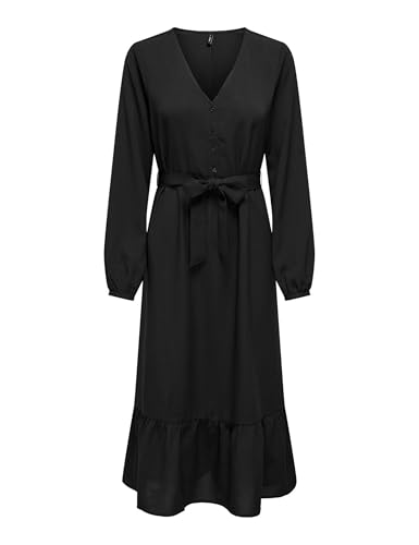 ONLY Damen Onlnova Life Elite Amy Long Dress Solid Kleid, Black, L von ONLY