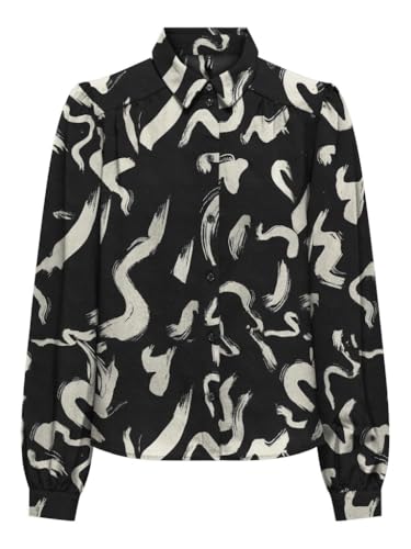 ONLY Damen Onlnova Life Elite L/S Emma Shirt Top, Black/AOP:595 Lé téxt, XS ONLY Damen Onlnova Life Elite L/S Emma Shirt Top, Black/AOP:595 Lé téxt, XS von ONLY