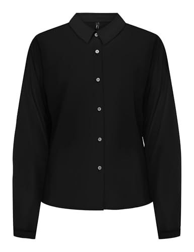 ONLY Damen Onlnova Life Elite L/S Maya Shirt Solid Bluse, Black, Small von ONLY