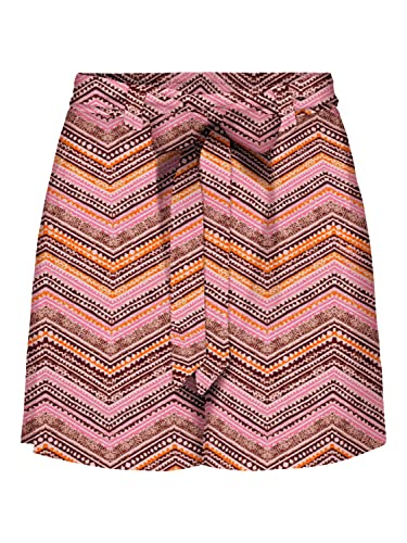 ONLY Damen Onlnova Life Jasmin PTM Shorts, Sun Orange/AOP:428 Rocking Zigzag, S von ONLY