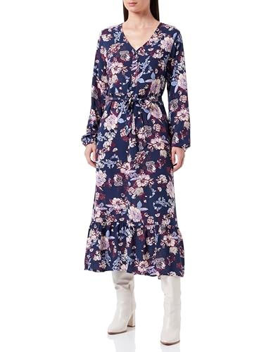 ONLY Damen Onlnova Life L/S Amy Long Dress Aop Ptm, Patriot Blue/Aop:341 Augusta Fleur, M von ONLY