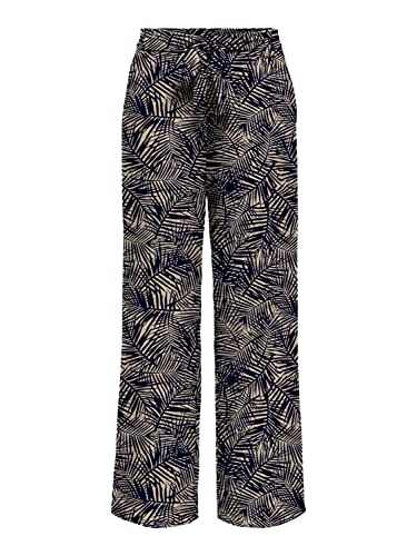 ONLY Damen Onlnova Life Palazzo Pant PTM Hose, Night Sky/AOP:427 Mila Leaf, 36 von ONLY