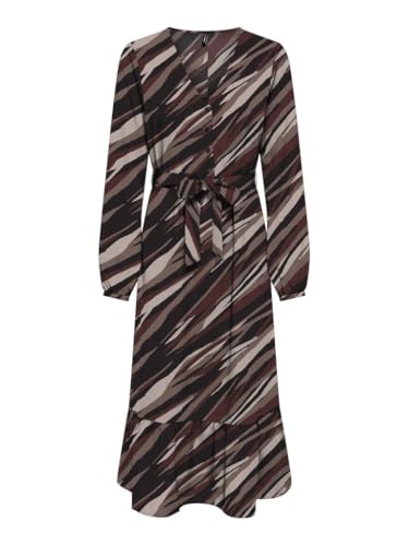 ONLY Damen Onlnova Life Vis Amy Long Dress Kleid, Black/AOP:595 Lé téxt, X-Large von ONLY