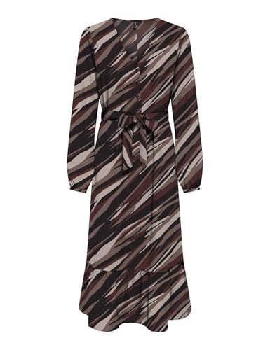 ONLY Damen Onlnova Life Vis Amy Long Dress Kleid, Brown Stone/AOP:589 Russet Graphic, L von ONLY