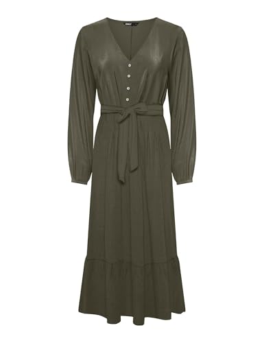 ONLY Damen Onlnova Life Vis Amy Long Dress Solid Kleid, Kalamata, Medium von ONLY