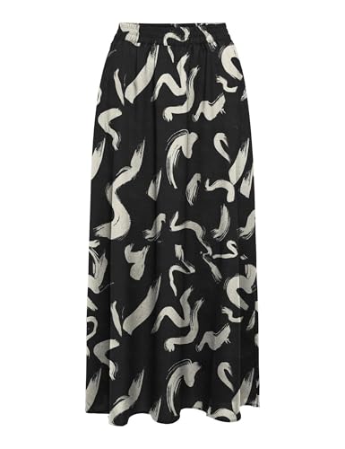 ONLY Damen Onlnova Life Vis Jamilla Skirt Rock, Black/AOP:587 Yoko, Medium von ONLY
