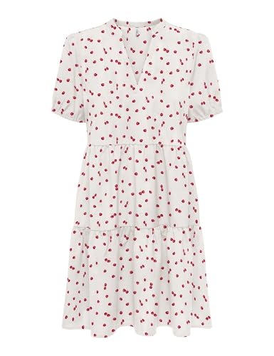 ONLY Damen Onlnova Life Vis S/S Thea Dress AOP, Cloud Dancer, X-Large von ONLY