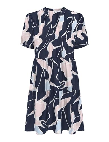 ONLY Damen Onlnova Life Vis S/S Thea Dress AOP, Sky Captain, X-Small ONLY Damen Onlnova Life Vis S/S Thea Dress AOP, Sky Captain, X-Small von ONLY