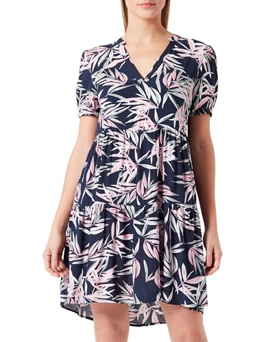 ONLY Damen Onlnova Life Vis S/S Thea Dress Sommerkleid, Sky Captain/AOP:476 True Leaf, Small von ONLY