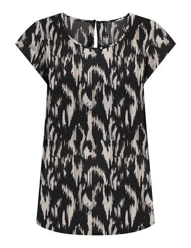 ONLY Damen Onlnova Life Vis S/S Top T-Shirt, Black/AOP:590 Rough Animal, 36 von ONLY