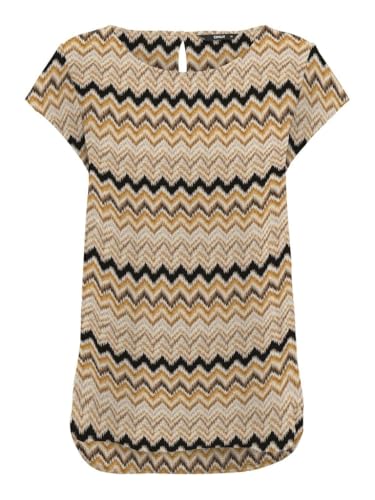 ONLY Damen Onlnova Life Vis S/S Top T-Shirt, Black/AOP:595 Lé téxt, 40 von ONLY