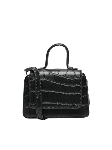 ONLY Damen Onlpetra Croco Pu Bag Handtasche, Schwarz, Einheitsgröße EU von ONLY