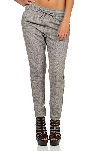 ONLY Damen Onlpoptrash Easy Colour Pant PNT Noos Hose 15182364,Mehrfarbig (Black Checks: Dark Grey/Cloud Dancer),XS / 34L von ONLY