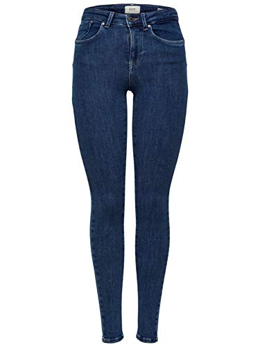 ONLY NOS Damen ONLPOWER MID PUSH UP SK JEA REA3223 NOOS Skinny Jeans,, per pack Blau (Dark Blue Denim Dark Blue Denim), 34/L30 (Herstellergröße: XS) von ONLY