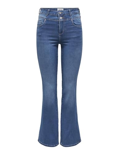 ONLY Damen Onlroyal Hw Db Fyoke Flared DNM High-Waist Jeans, Dark Blue Denim, XS / 30L EU ONLY Damen Onlroyal Hw Db Fyoke Flared DNM High-Waist Jeans, Dark Blue Denim, XS / 30L EU von ONLY