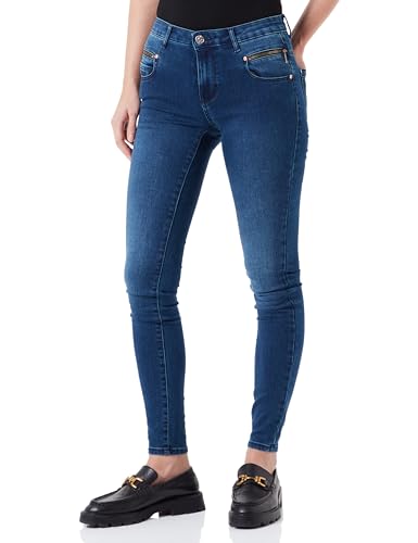 ONLY Damen Onlroyal Reg Doub Zip Skinny Dnm Ext, Dark Blue Denim, S / 32L von ONLY