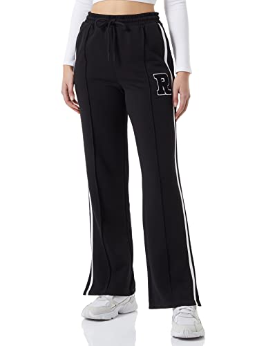 ONLY Damen Onlselina Wide Slit Pant Swt Hose, Black/Print:r, L EU von ONLY