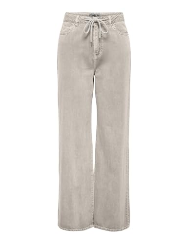 ONLY Damen Onlsilla Mw Wide String Pant PNT Hose, Pumice Stone, S x 32L von ONLY