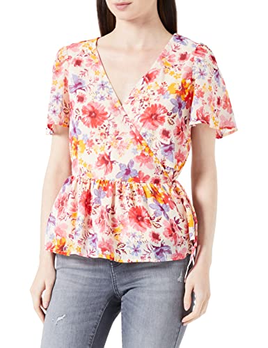 ONLY Damen Onlstar Life Fia S/S Wrap Top Ptm, Camellia Rose/Aop:star Summer Flowers, M von ONLY