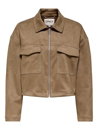 ONLY Damen Onlstina Life Faux Suede Jacket Cc PNT, Cocoa Créme, x_l von ONLY