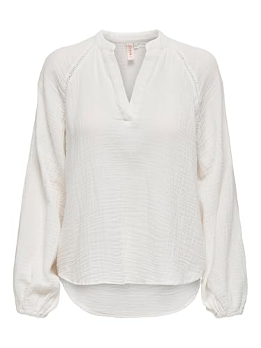 ONLY Damen Onlthyra Life Ls V-Neck Top Noos WVN, Cloud Dancer, S ONLY Damen Onlthyra Life Ls V-Neck Top Noos WVN, Cloud Dancer, S von ONLY