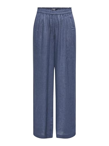 ONLY Damen Onltokyo Life Hw Linen Blend PNT Noos Straight Fit Hose Mit Hohem Bund Und Seitentaschen, Vintage Indigo, XS / 32L ONLY Damen Onltokyo Life Hw Linen Blend PNT Noos Straight Fit Hose Mit Hohem Bund Und Seitentaschen, Vintage Indigo, XS / 32L von ONLY