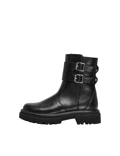 ONLY Damen Onltrinity-7 Double Buckle Boot, Black, 40 EU von ONLY