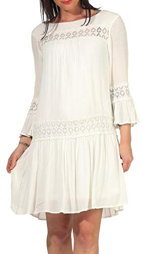 ONLY Damen Onltyra 3/4 Life Short WVN Noos Casual Dress, Cloud Dancer, 34 EU ONLY Damen Onltyra 3/4 Life Short WVN Noos Casual Dress, Cloud Dancer, 34 EU von ONLY