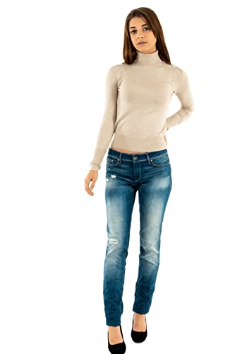 ONLY Basic Strickpullover Einfarbiger Rollkragen Knitted Stretch Sweater Langarm Rundhals Shirt ONLVENICE, Farben:Creme,Größe Damen:M von ONLY